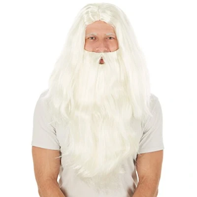 Abbildung von dressforfun Perücke Weihnachtsmann + Bart Nikolaus Santa Claus Zauberer Fasching Halloween