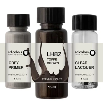 Abbildung von SD COLORS TOFFE BROWN LH8Z H8Z 4Q Neuer Ausbesserungslack, 15 ML, Reparaturpinsel, Farbcode (Farbe + Grundierung Lack)
