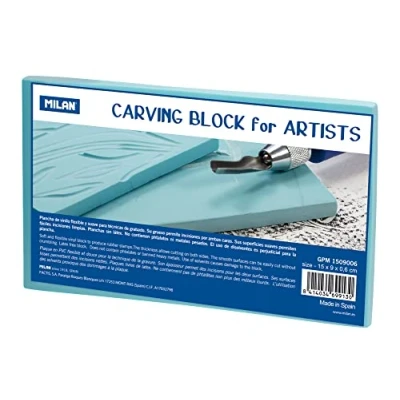 Abbildung von MILAN Carving Block for Artists Gravurplatte blau, mittel 15 x 9 0,6 cm