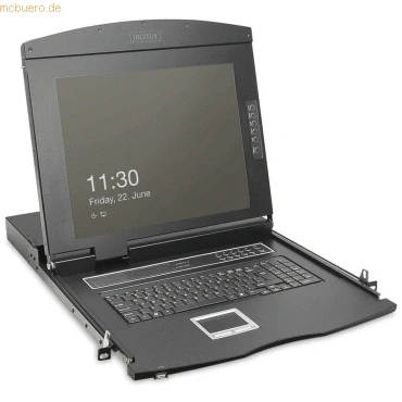 Abbildung von Assmann DIGITUS 19 HD LCD KVM Konsole, 16 Port VGA, US Tastatur