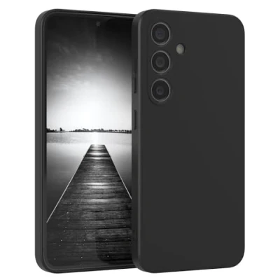 Abbildung von EAZY Case Silikonhülle für Galaxy S25 Hülle Silikon weich stoßfeste Handyhülle Schutzhülle mit Kameraschutz Dünn Premium Schutz Cover TPU Phone Bumper in Schwarz Matt