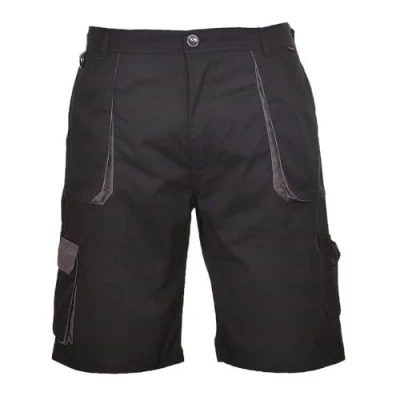 Abbildung von Portwest Texo Kontrast Shorts, Größe: XS, Farbe: Schwarz, TX14BKRXS