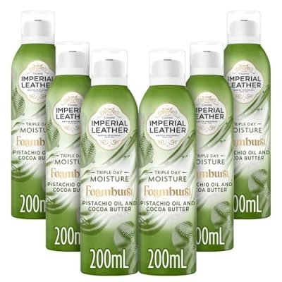 Abbildung von Imperial Leather Foamburst Triple Day Moisture Body Wash, Pistazienöl &amp; Kakaobutterduft mit luxuriösem Schaumschaum sanfte Hautpflege Großpackung kaufen (6 x 200 ml)