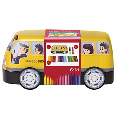 Abbildung von FABER CASTELL 155532 Filzstifte Connector, Metallbox Bus mit 33 Stiften