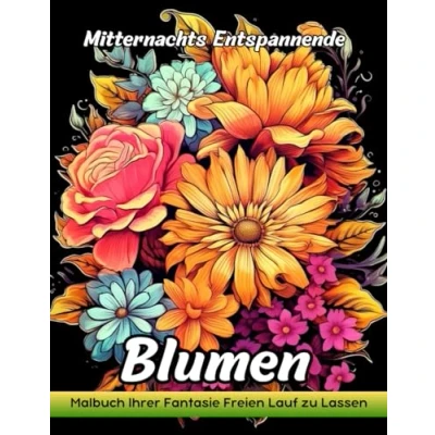 Abbildung von Mitternachts Entspannende Blumen: Malbuch Für Erwachsene Mit Entspannenden Mitternachtsblumen Zum Stressabbau Und Zur Entspannung