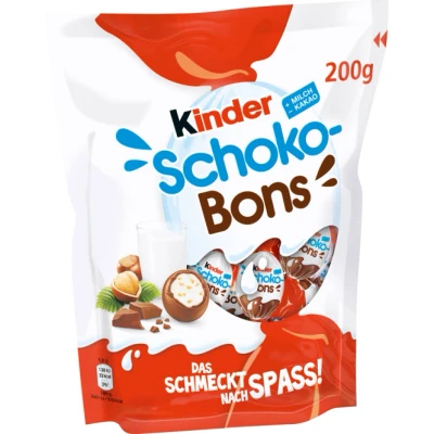 Abbildung von kinder Schoko Bons Cremige mit Milchcreme und zarter Vollmilchschokolade 1 Packung à 200 g