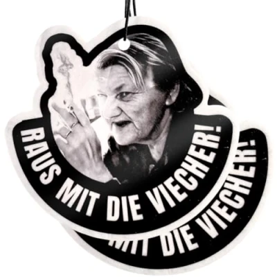 Abbildung von ZETTMANN® NEU: 2er Premium Familie Ritter Duftbaum Auto Lustig I Norman Karin Raus mit die Viecher (Raus Viecher, rund, Vanille)