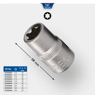 Abbildung von KS TOOLS BT022847 Steckschlüsseleinsatz E22 Außen Torx