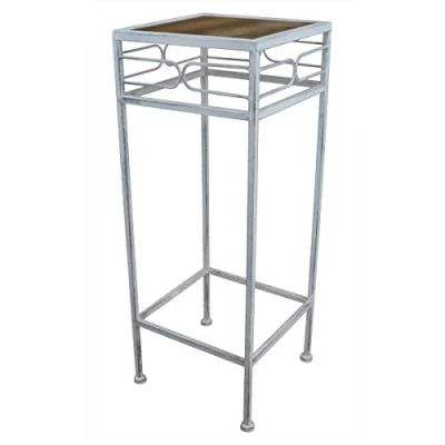 Abbildung von PrimoLiving Blumenhocker/Beistelltisch aus Metall/Holz grau eckig Gr. L (P 12192)
