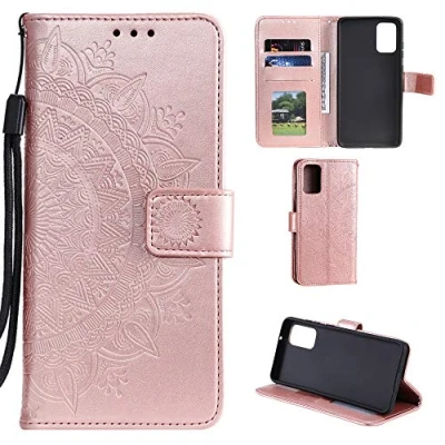 Abbildung von CoverKingz Handyhülle kompatibel mit Huawei P40 Pro Handytasche Kartenfach Klapphülle Case Handy Hülle klappbar Motiv Mandala Rosegold