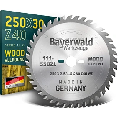 Abbildung von Bayerwald HM Kreissägeblatt Ø 250 x 2.8 30 Z=40 WZ Serie 11.55 Wechselzahn für Längs &amp; Querschnitte in Holz/Holzwerkstoffen