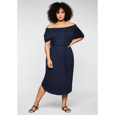 Abbildung von Sheego Strandkleid &quot;Große Größen&quot;, mit Bindeband und Carmenausschnitt
