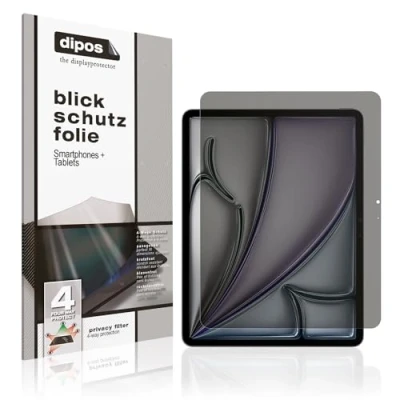 Abbildung von dipos I Blickschutzfolie kompatibel mit Apple iPad Air 13 Zoll M2 2024 Display Schutzfolie matt 4 Wege Sichtschutz Effekt (A2903 + A2904)