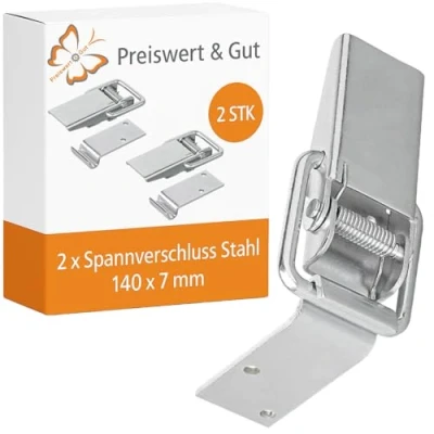 Abbildung von Preiswert &amp; Gut 2X Spannverschluss Stahl Exzenterverschluss Hebelverschluss 140x7mm Anhänger