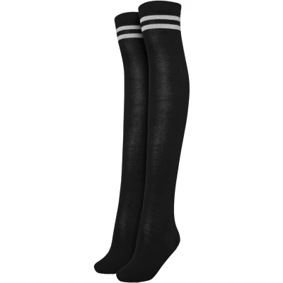 Abbildung von Urban Classics Ladies Overknee Socks 2PACK Overkneestrümpfe black black, Damen, Größe: 36 39,