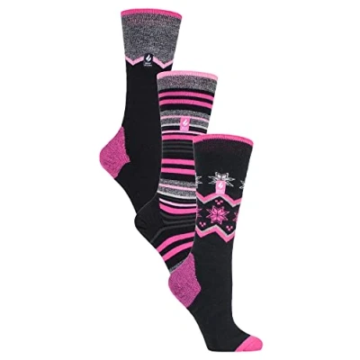 Abbildung von HEAT HOLDERS 3er Pack Damen Winter Skisocken Warm Gepolstert Isoliert Snowboard Kniestrümpfe für (37 42, Mix 1)