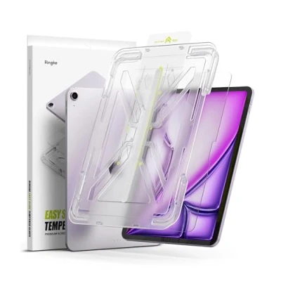 Abbildung von Ringke Easy Slide Panzer Schutz Glas Kompatibel mit iPad Air 11 Zoll (M2 2024) 9H Härte Gehärtetem Glasfolie, Panzerfolie Displayschutz Einfache Anbringung
