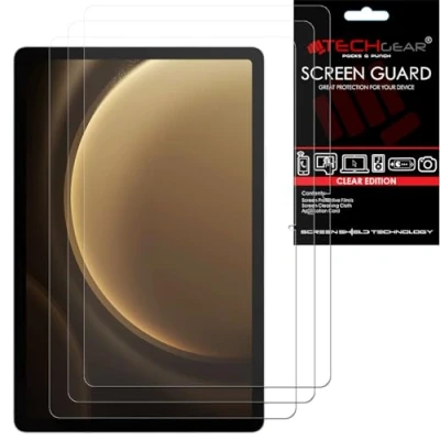 Abbildung von TECHGEAR Displayschutzfolie für Samsung Galaxy Tab S9 FE Plus 12,5 Zoll (31,5 cm) (SM X610 / SM X616), ultraklar, FE+ 2023, 3 Stück