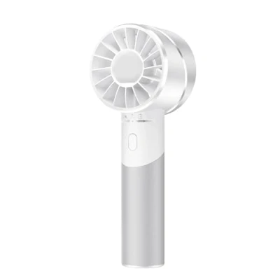 Abbildung von Handventilator Mini 2600mAh Akku Ventilator Klein USB Wiederaufladbar, Edelstahl Tragbarer Hand Ventilatoren mit 4 Geschwindigkeiten für Bis zu 16 Std Laufzeit Reise,Büro Metall+PVC Material[Weiß]