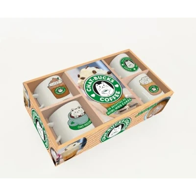 Abbildung von Chat bucks coffee: Coffret avec 4 mini tasses, 1 livret de recettes