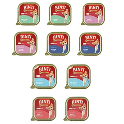 Abbildung von RINTI Gold Mini Hunde Nassfutter 10x100g 5 Sorten zur Auswahl für kleine ohne Getreide