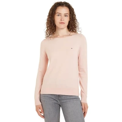 Abbildung von Tommy Hilfiger Stitch BOAT Strickpullover, Damen, Größe: 3XL, Whimsy pink