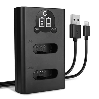 Abbildung von CELLONIC® NP BX1 Dual Schnellladegerät kompatibel mit Sony RX100 VII VI V IV III FDR X3000 RX1 HX400V DSC HX350 HX60 HDR CX405 ACC TRBX + USB Kabel Akkuladegerät Ladekabel Ladegerät