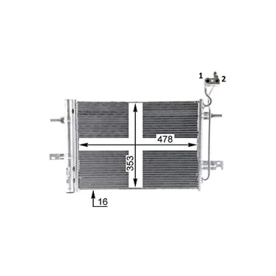 Abbildung von MAHLE ORIGINAL AC 30 000P Klimakondensator mit Trockner 486 OPEL: Meriva A