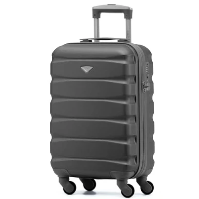 Abbildung von Flight Knight Leichte 4 Rad ABS Hartschalenkoffer Handgepack, zugelassen fur uber 100 Fluggesellschaften, darunter British Airways, easyJet, Jet2 und Wizz, 55 x 35 20 cm TSA Schloss