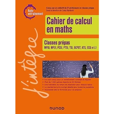 Abbildung von Cahier de calcul en maths: Classes prépas