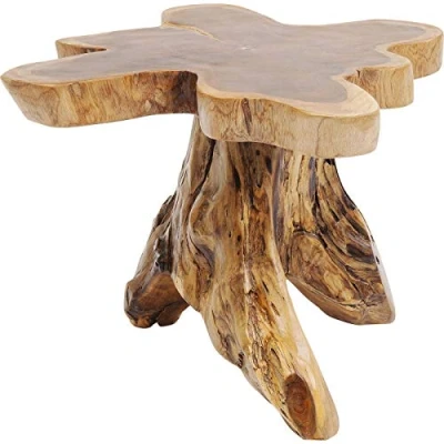 Abbildung von Kare Design Beistelltisch Tree Groß Nature, Braun, Teak Massivholz, Wohnzimmertisch, Couchtisch, 40x50x50 cm (H/B/T)
