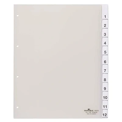 Abbildung von Durable Register A4+ blanko PP 12 teilig transparent