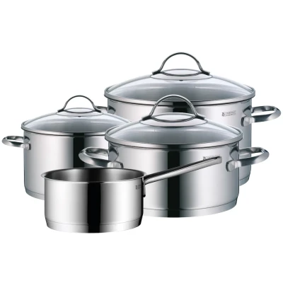 Abbildung von WMF Topf Set &quot;Provence Plus&quot;, Cromargan Edelstahl Rostfrei 18/10, (7 tlg., Bratentopf Ø 20 cm, Fleischtopf 16/24 Stielkasserolle 16 cm), Induktion