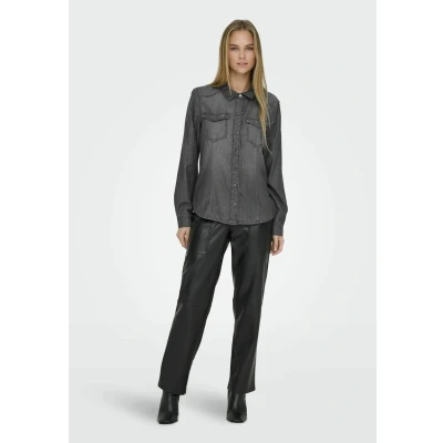 Abbildung von ONLY Onlalexa LS ANA NOOS Hemdbluse, Damen, Größe: XS, Medium grey denim
