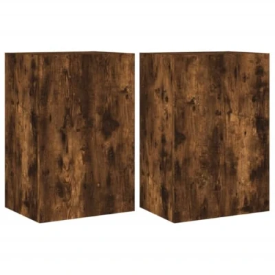 Abbildung von vidaXL TV Wandschrank 2 STK., Schrank mit viel Stauraum, Wandmontage Fernsehschrank Regal, Hängeschrank Möbel, Modern, Räuchereiche Holzwerkstoff