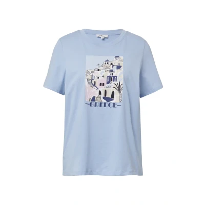 Abbildung von T Shirt mit Frontprint hellblau 42