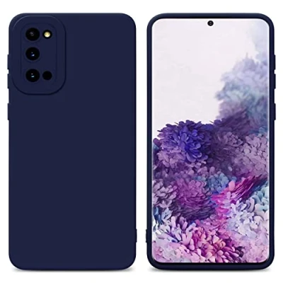 Abbildung von Cadorabo Hülle kompatibel mit Samsung Galaxy S20 Schutzhülle TPU Silikon Case Liquid Design Kameraschutz Slim Kratzfest Weiche Gummi Rundumschutz für in Blau