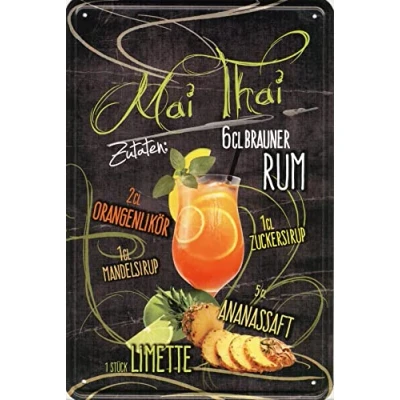 Abbildung von Geschenkeparadies 24 Deko Blechschild 20x30cm Mai Tai Rezept