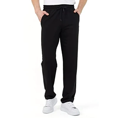 Abbildung von Comeor Jogginghose Herren in Baumwolle Sweathose Lange Sport Hose für Jogger Trainingshose Herren, Relaxing (Schwarz, M)