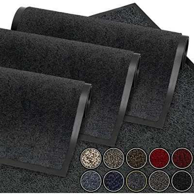 Abbildung von GadHome Fußmatte Anthrazit Grau 90x120 cmEingangstürmatte wasserdicht waschbar strapazierfähiger Schmutzfänger Rutschfester Schmutzfängerfußmatte für Haustür, Flur, Eingang, Küche, Schlafzimmer