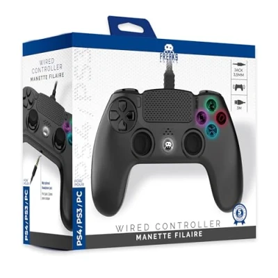 Abbildung von Freaks And Geeks Wired Controller for PS4 with 3M Cable Black