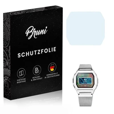 Abbildung von Bruni Schutzfolie kompatibel mit Casio A1000M 1BEF Folie, glasklare Displayschutzfolie (2X)