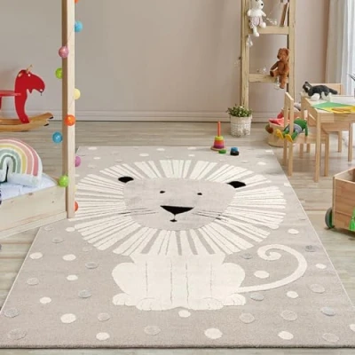 Abbildung von Kinderteppich the carpet Jungle Kids Teppich für Kinderzimmer, carpet, Rechteck, Höhe: 14 mm, Kinderteppich, Löwe