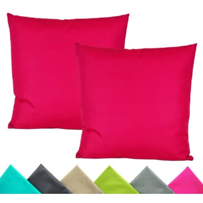 Abbildung von JACK 2er Set 40x40cm Outdoor Kissenhülle Kissenbezug Wasserfest Sitzkissen Lounge Kissen Garten Stuhl Lotus Effekt, Farbe:Himbeere