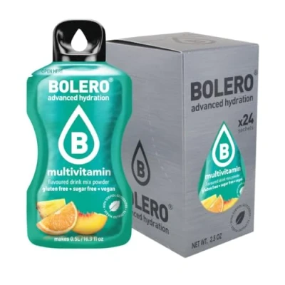 Abbildung von Bolero Multivitamin 24x3g Saftpulver ohne Zucker, gesüßt mit Stevia + Vitamin C geeignet für Kinder, Sportler und Diabetiker glutenfrei veganfreundlich Geschmack