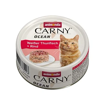 Abbildung von animonda Carny Ocean Katzenfutter, Nassfutter für Katzen, Weißer Thunfisch + Rind, 12 x 80 g