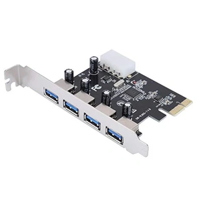 Abbildung von ASHATA 4 Port USB 3.0 Karte PCIe Express Controllerkarte, PCI E zu Schnittstellenkarte Erweiterungskarte Adapter Card,Unterstützung für XP/win7/8/10/Vista