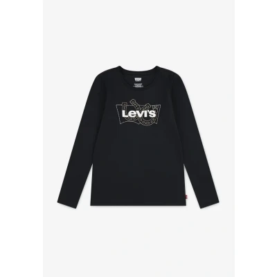 Abbildung von Levi&#039;s Kinder Batwing Langarm T Shirt Damen Schwarz /