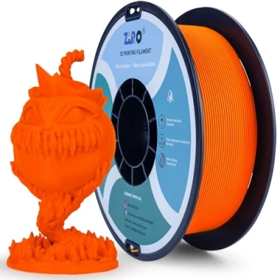 Abbildung von ZIRO Matte PLA Filament 1.75mm, 1kg 3D Drucker Filament, High Toughness PLA, Dimensional Accuracy +/ 0.03mm, Orange
