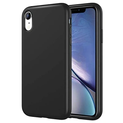 Abbildung von Verco Kompatibel mit iPhone XR Hülle, Matte Rückschale Schutzhülle für Case Silikon Handyhülle Schwarz